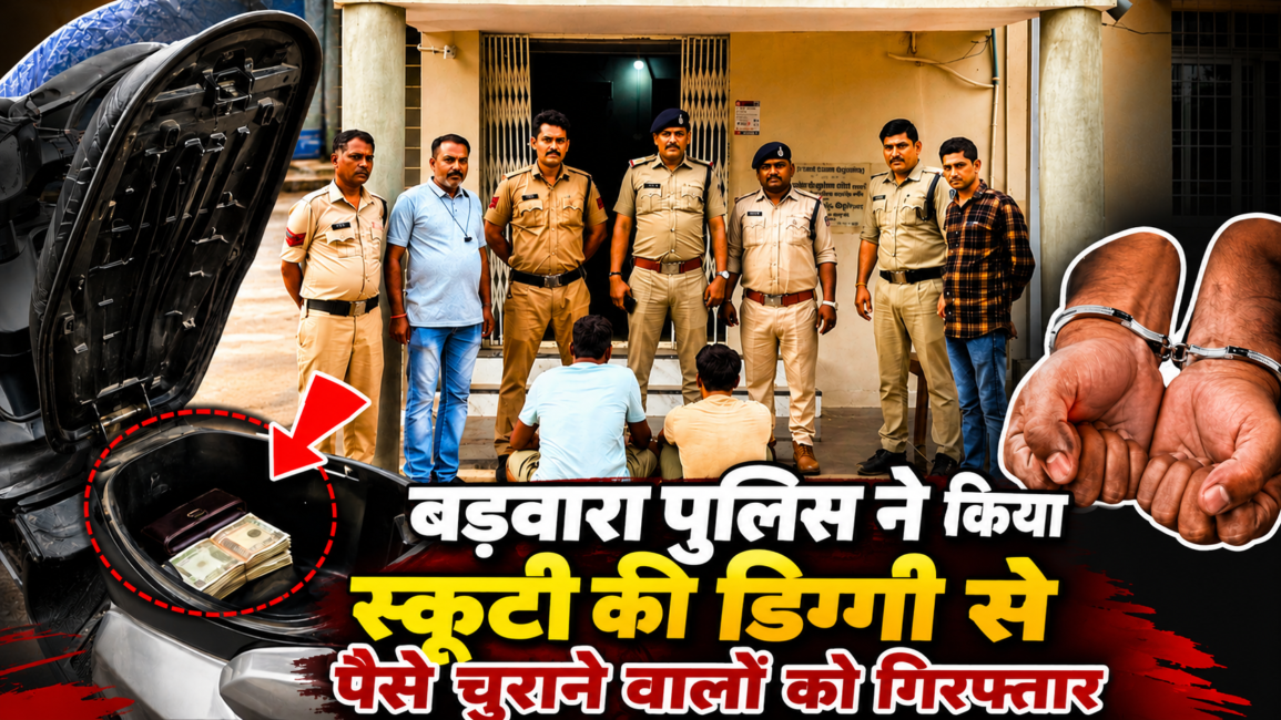 1001808871 बड़वारा पुलिस नें किया स्कूटी की डिग्गी से पैसे चुराने वालो को गिरफ्तार