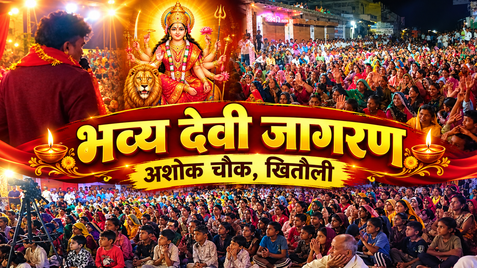 खितौली में अशोक चौक दुर्गा उत्सव समिति का भव्य देवी जागरण,